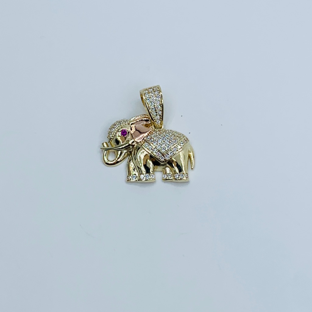 10k Solid Gold Pendant Elephant